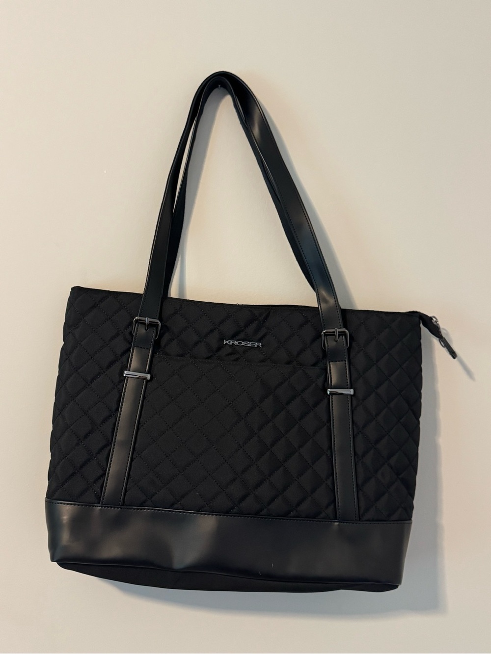 Quilted Black Tote Bag for Women